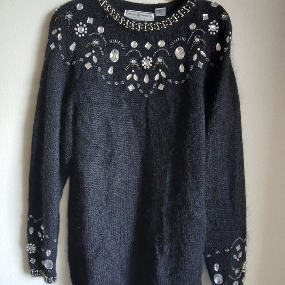 Maggie Lawrence Vtg Mohair Whimisgoth Black Sweater Size Large - Picture 12 of 13
